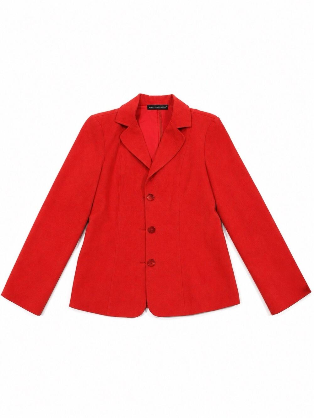Harvé Benard Women’s Red Blazer Jacket Medium M Button Front Career